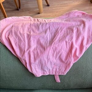 Pink Linen tie-in-the-back crop top from Nordstrom